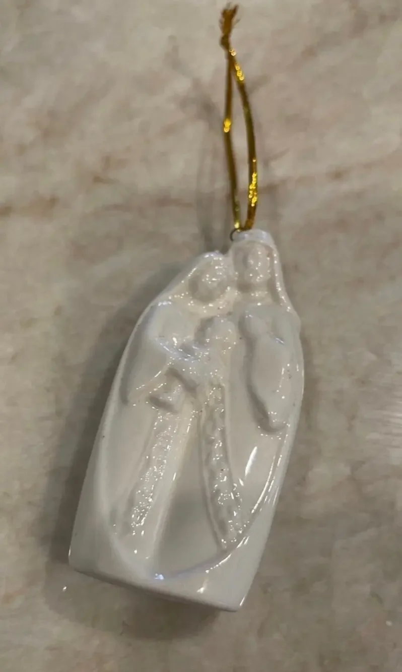 Porcelain Christmas white ornament nativity 3